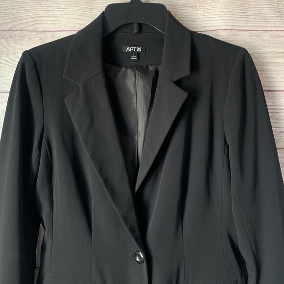 Apt. 9 Black Blazer Jacket Button Closure Size 4 - Picture 3 of 13